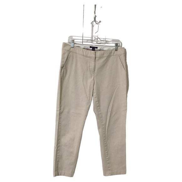 Tommy Hilfiger Women's Beige Straight Leg Relaxed Fit Mid Rise Khaki Pants Sz 10 - Picture 3 of 16